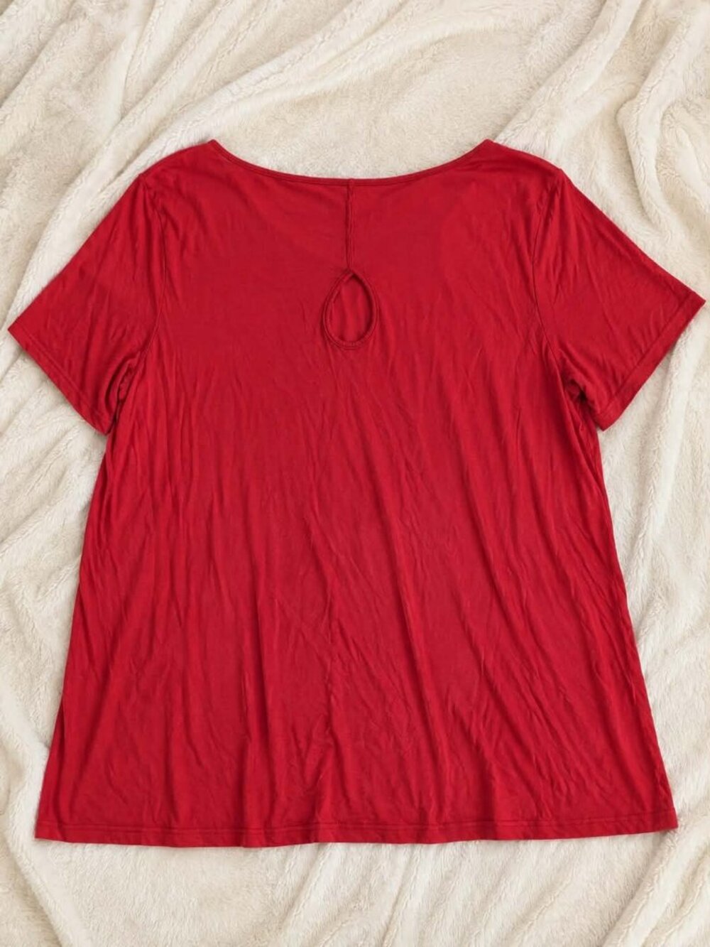 Monnuro Women’s Red Short Sleeve Blouse 3X skuh